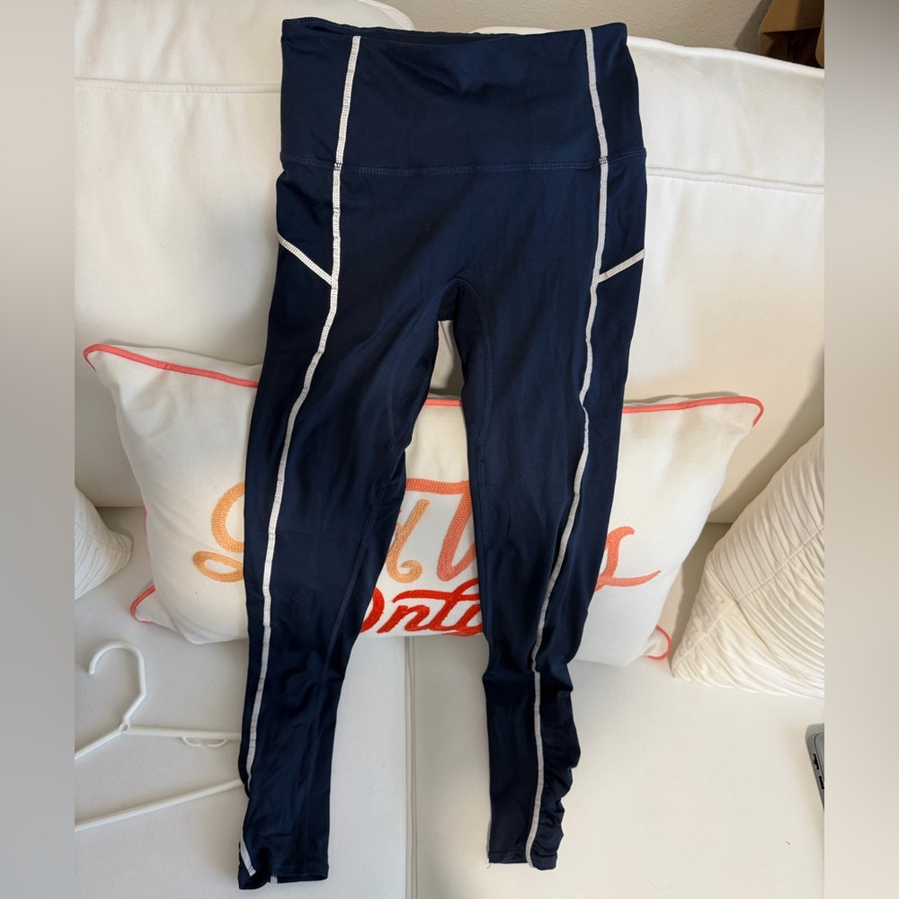 Free People Navy Leggings with White Trim